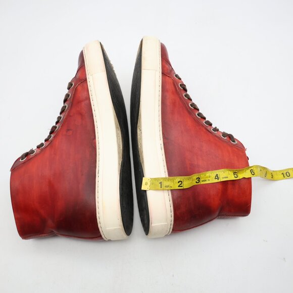 Magnanni Brando Men's Size US 9 M High Top Lace Up Sneakers Brown Red Leather - Picture 6 of 14